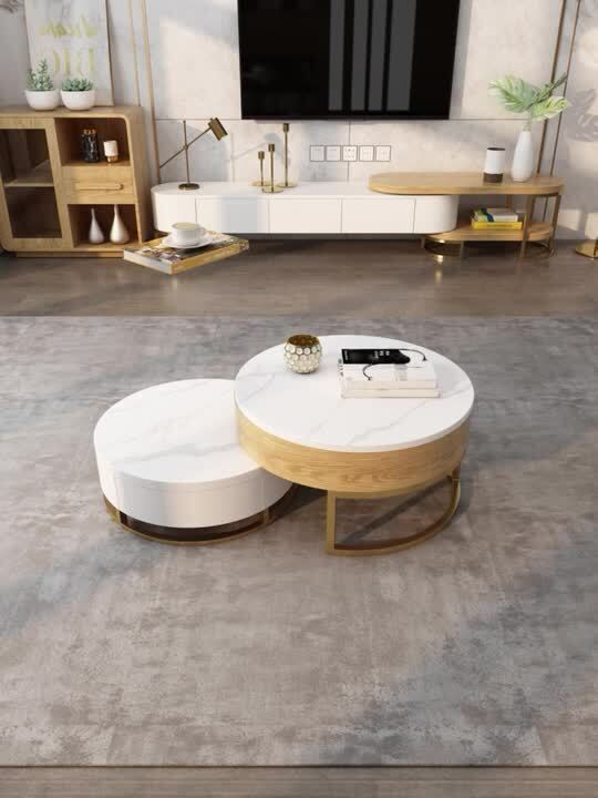 Amazon.com: HOMFAMILIA LED Coffee Table with 2 Storage