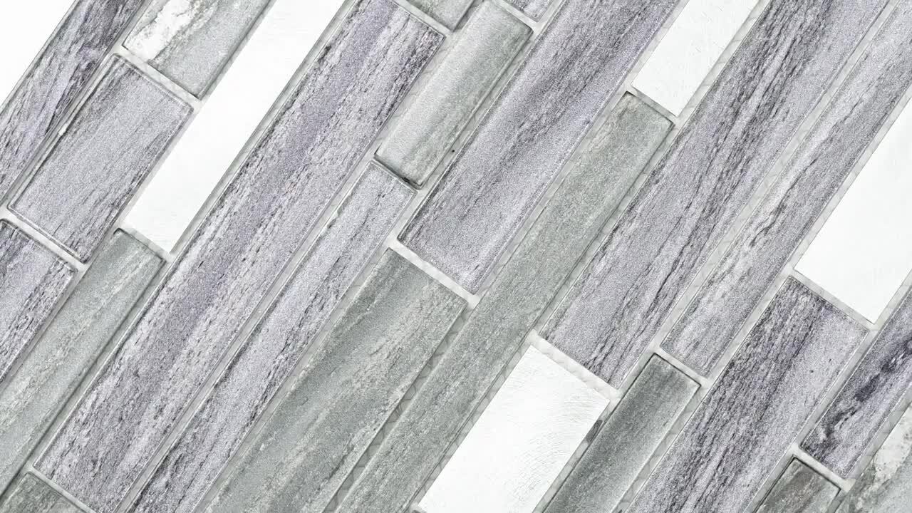 MSI Madison Avenue Interlocking 12 in. x 12 in. x 8mm Textured Glass Metal Mosaic Wall Tile (1 sq. ft.) MSI Madison Avenue Interlocking 12 in. x 12 in. x 8mm Textured Glass Metal Mosaic Wall Tile (1 sq. ft.)
