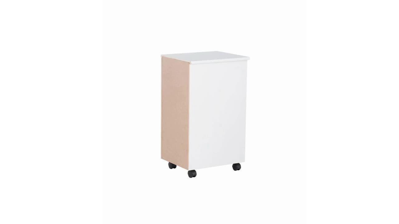 Linon Home Decor Mcleod White Wash 6 Drawer Rolling Storage
