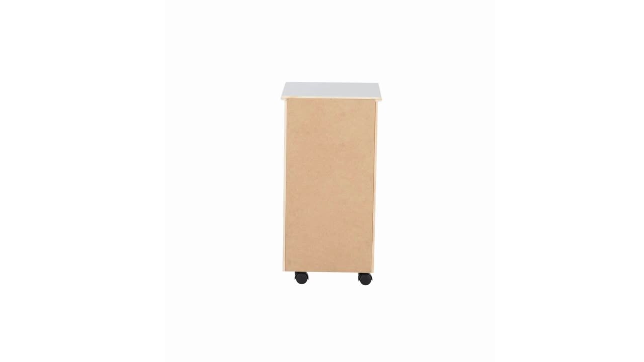 Small White 6-Drawer Rolling Storage Cart – Community Furnishings