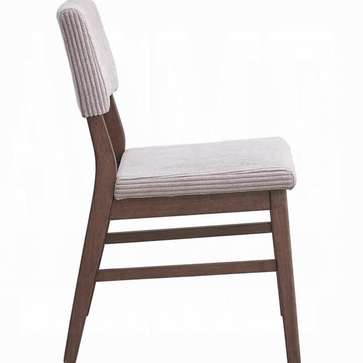 Acme Furniture Seda Dusty Mauve Corduroy and Walnut Side Chair