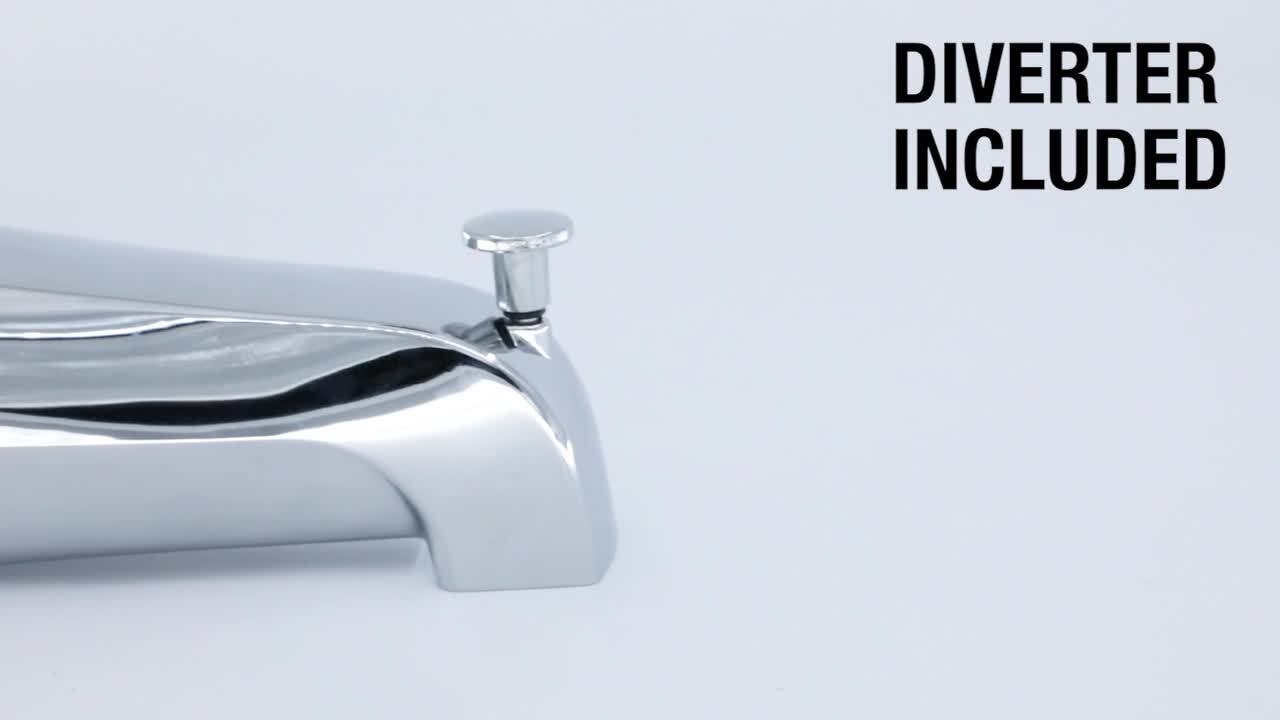 DANCO 5 in. Bathroom Tub Spout with Front Diverter, Chrome 88052