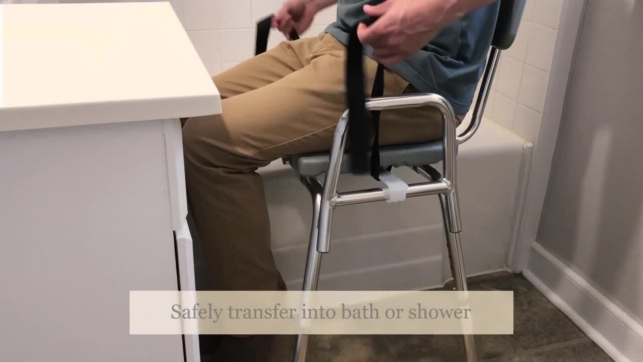 Sliding shower discount chair for elderly