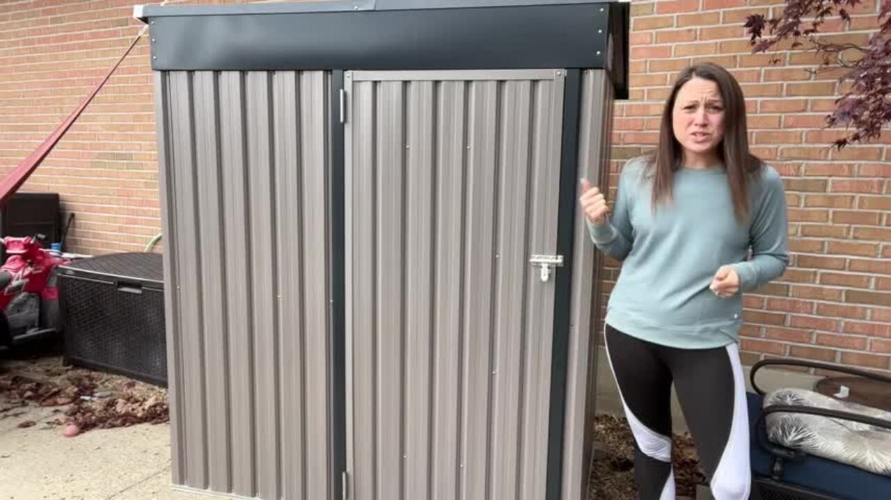 Sizzim 5 ft. W x 3 ft. D Metal Storage Shed for Garden and