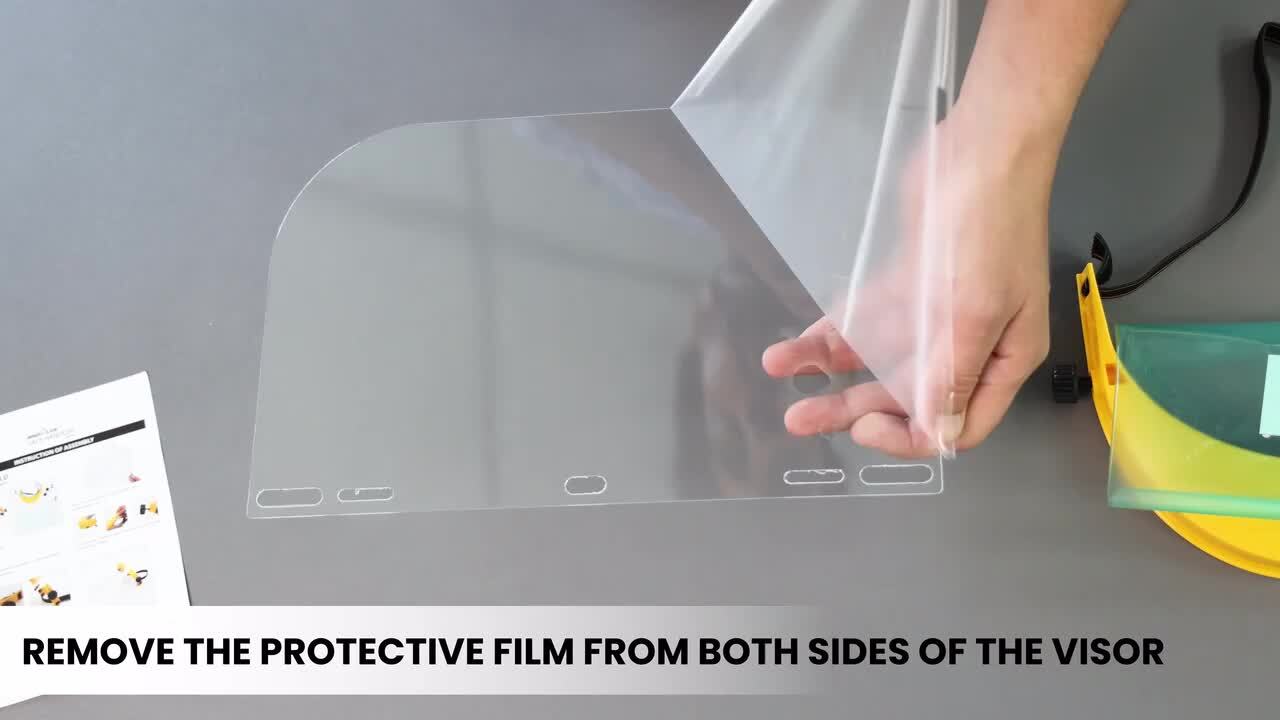 BISON LIFE Yellow Reusable Facial Protection Clear Face Shield (3