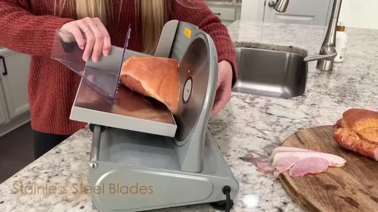JEREMY CASS 200 W Silver Electric Deli Meat Cheese Food Slicer