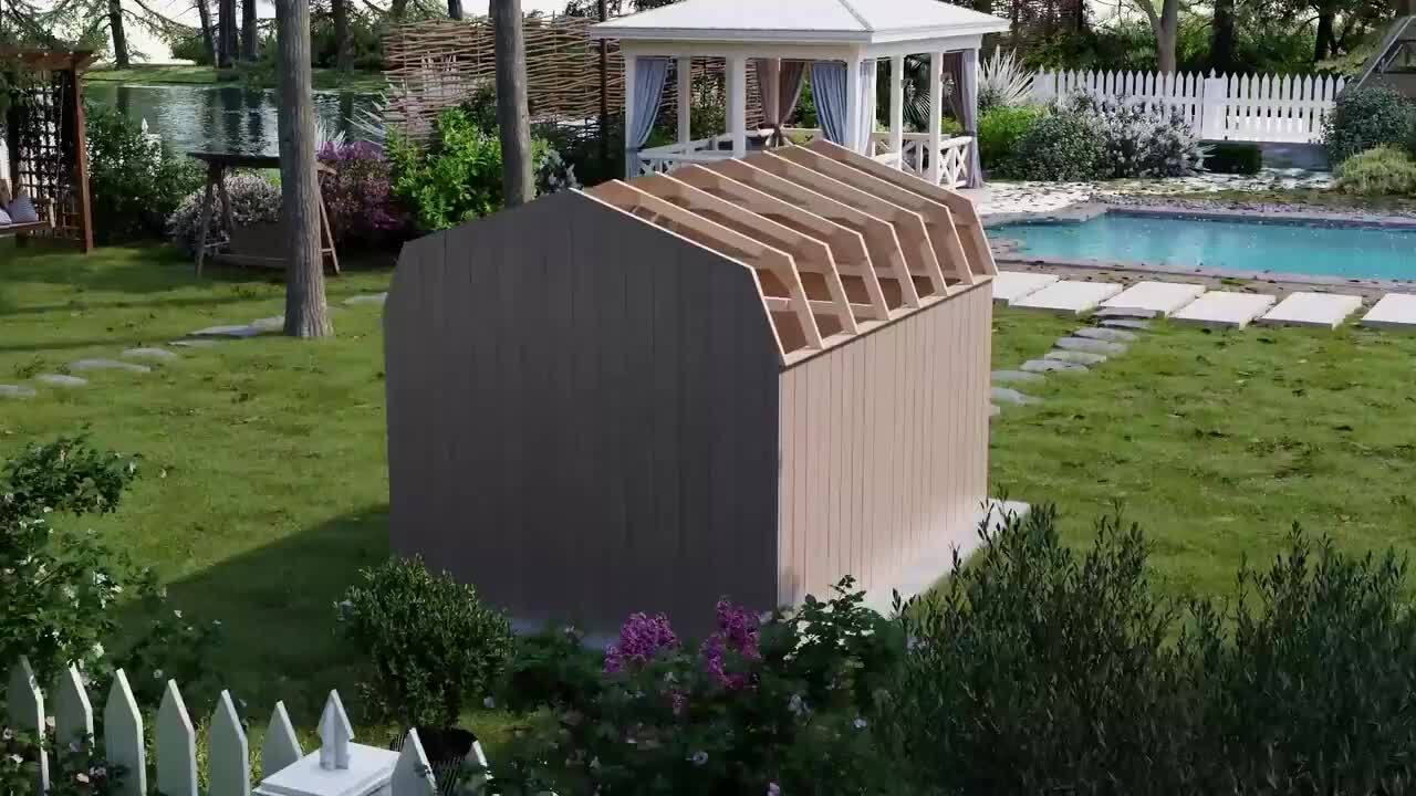 Little Cottage Co. Value Gambrel 12 ft. x 12 ft. Outdoor Wood