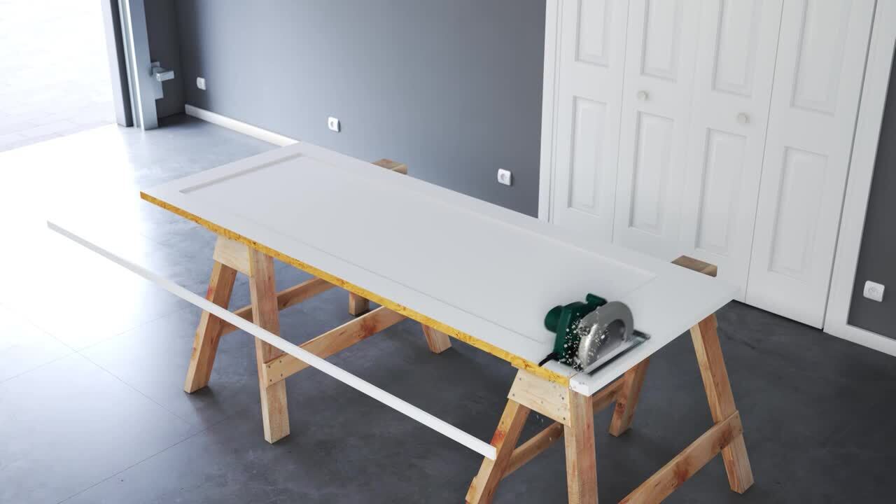 28 in. x 80 in. x 1-3/8 in. Shaker White Primed 1-Panel Solid Core Wood Interior Slab Door
