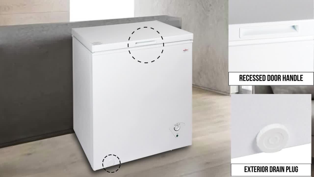 Koolatron Compact Chest Freezer 5.0 cu. ft. (142L), White, Energy
