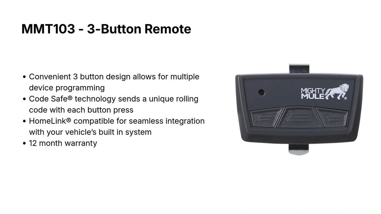 Have a question about Mighty Mule 3-Button Remote for Garage Door