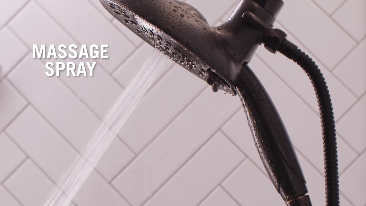 In2ition Two-in-One 5-Spray 6.8 in. Dual Wall Mount Fixed and Handheld Shower Head in Stainless In2ition Two-in-One 5-Spray 6.8 in. Dual Wall Mount Fixed and Handheld Shower Head in Stainless