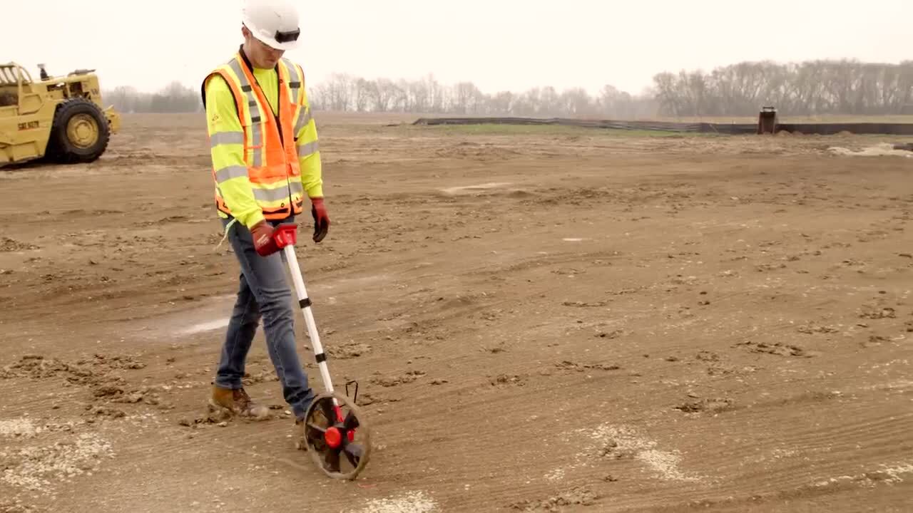 Rough terrain store measuring wheel