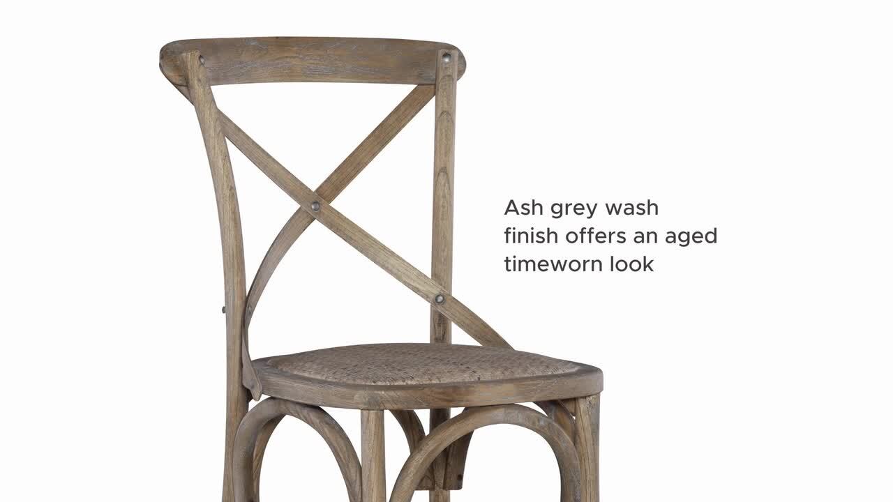 Linon Home Decor Posy Gray Washed Bentwood Dining Side Chairs Set