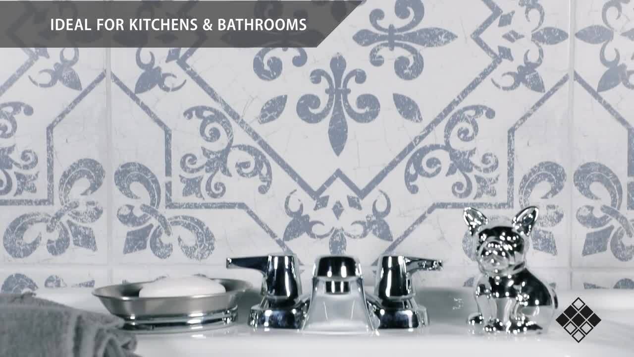 Atlantic Azul Encaustic 17-5/8 in. x 17-5/8 in. Ceramic Floor and Wall Tile (15.33 sq. ft. / case) Atlantic Azul Encaustic 17-5/8 in. x 17-5/8 in. Ceramic Floor and Wall Tile (15.33 sq. ft. / case)