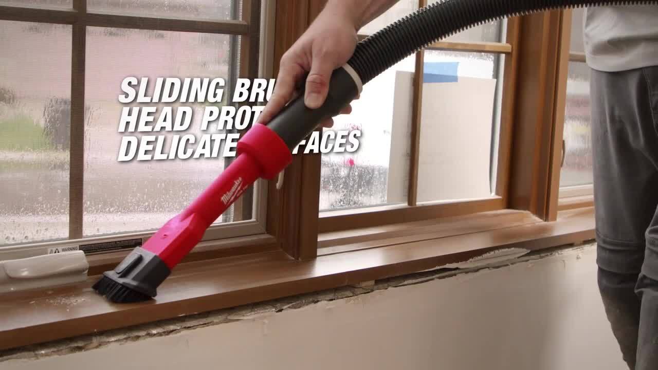 Milwaukee AIR-TIP 1-1/4 in. - 2-1/2 in. 2-IN-1 Utility Brush Power Tool Attachment for Wet/Dry Shop Vacuum (1-Piece)