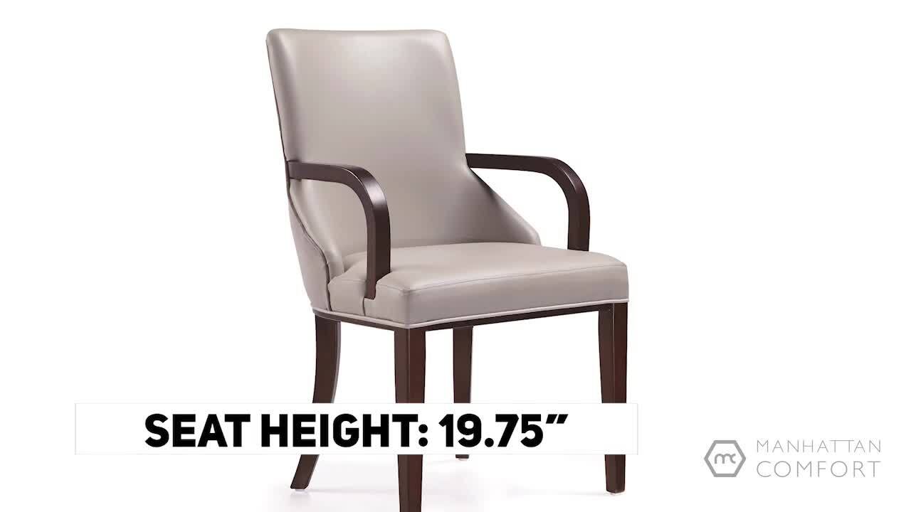 Fifth Avenue Faux Leather Dining Armchair Cream and Walnut by Manhattan  Comfort