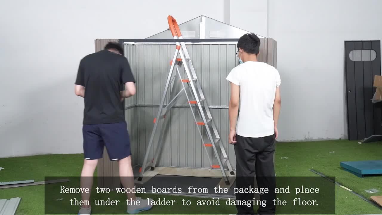 Sizzim 6 ft. W x 4 ft. D Outdoor Storage Metal Shed with Floor