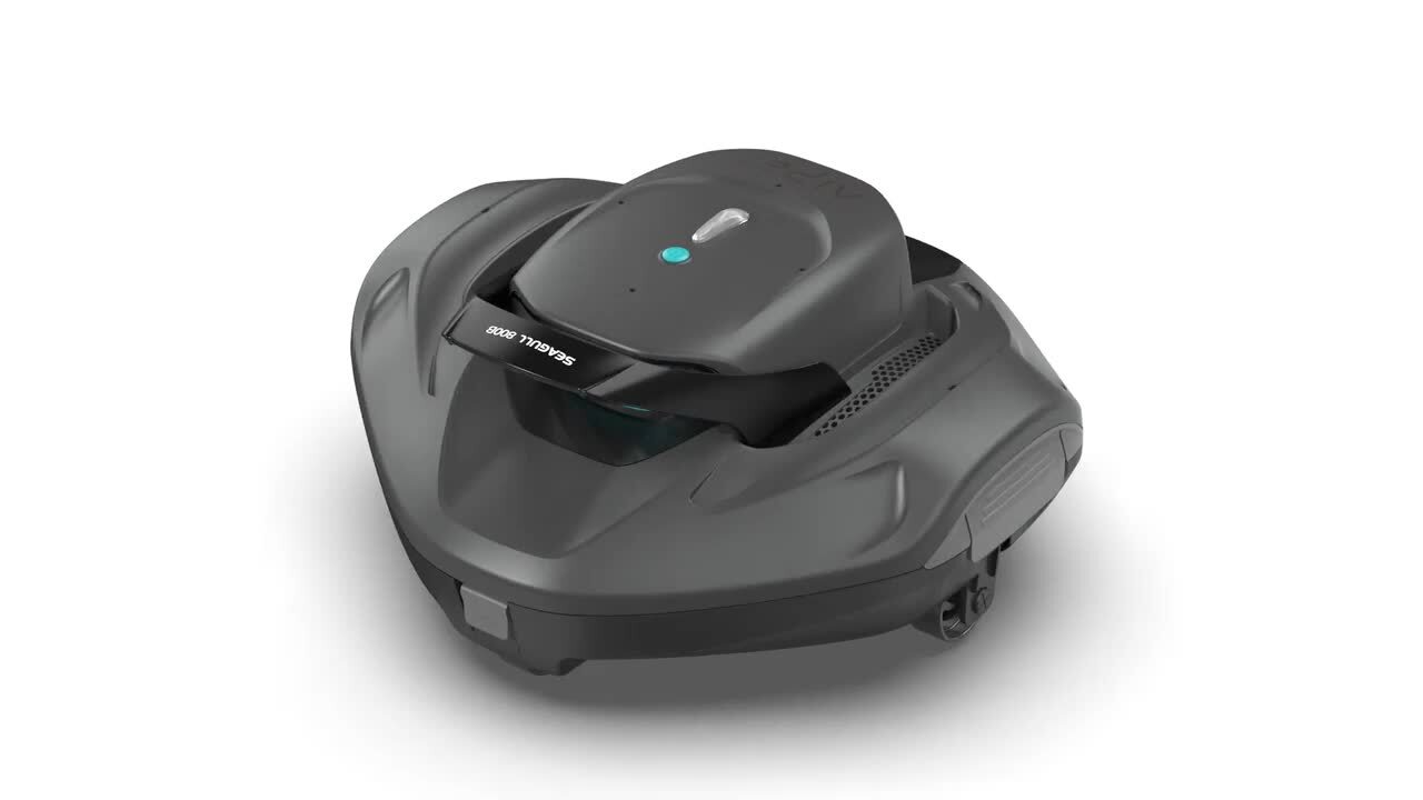 SG 800B Cordless Robotic Pool Cleaner - Automatic Pool Vacuum for Flat Above Ground Pools up to 860 sq. ft. Gray