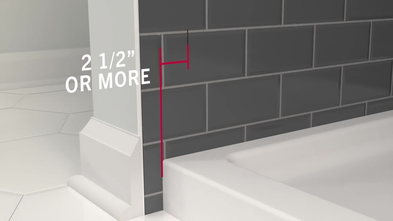 Everly 60 in. x 59-1/4 in. Mod Semi-Frameless Sliding Bathtub Door in Chrome and 1/4 in. (6mm) Mozaic Glass
