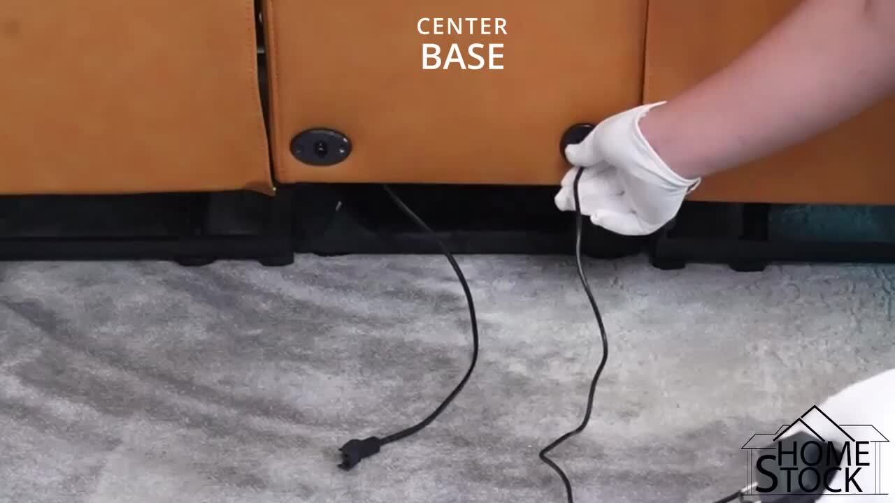 HOMESTOCK Home Theater Seating, Movie Theater Chairs, Power Recliner Loveseat with 6 Cupholders and Tray Air Leather in White 50846HD