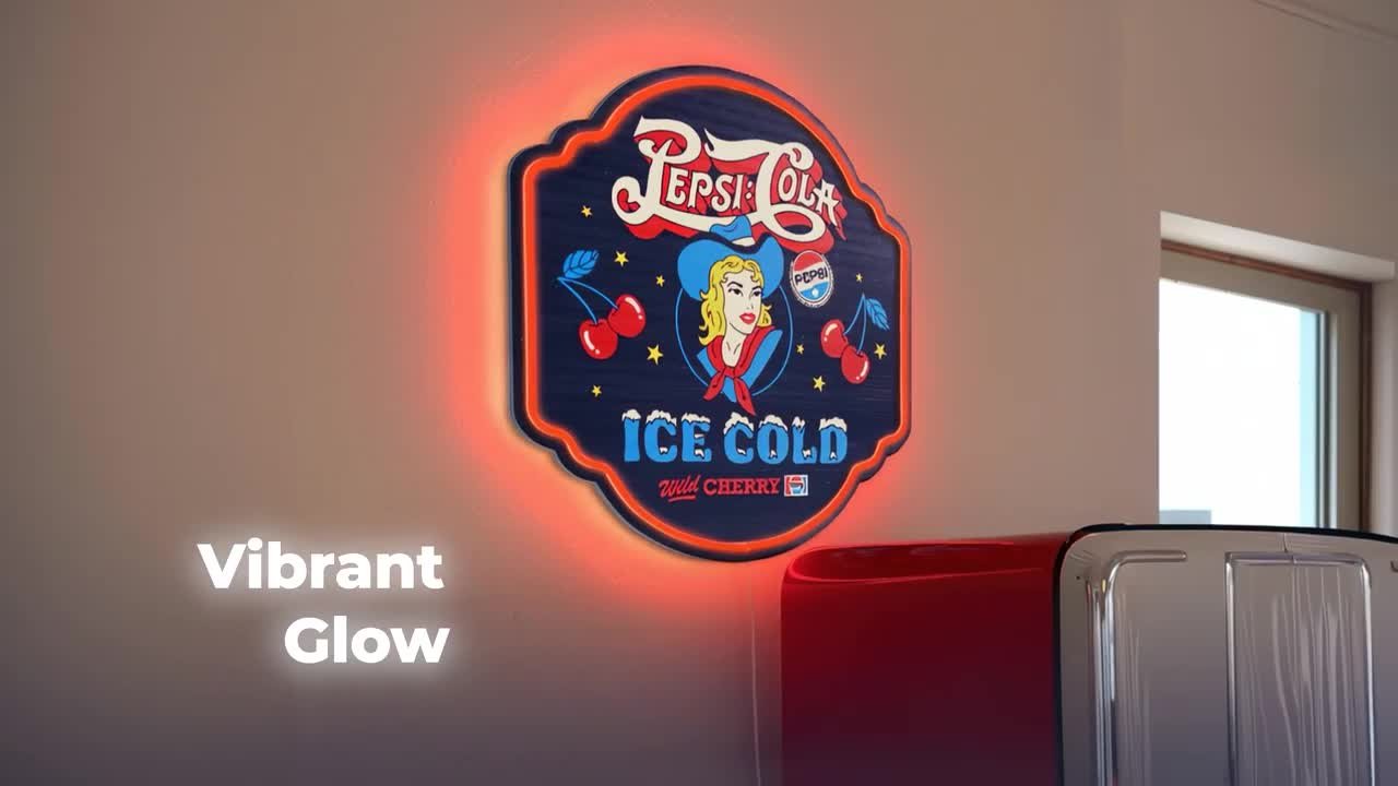 American Art Decor 25.5 in. x 9.25 in. Red and Blue Licensed Pepsi