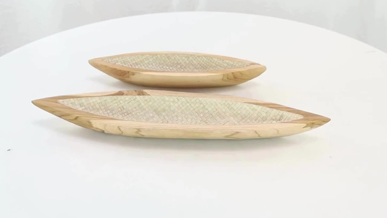Carved Teak Leaf Serving Plates Carved Teak Leaf Serving Plates