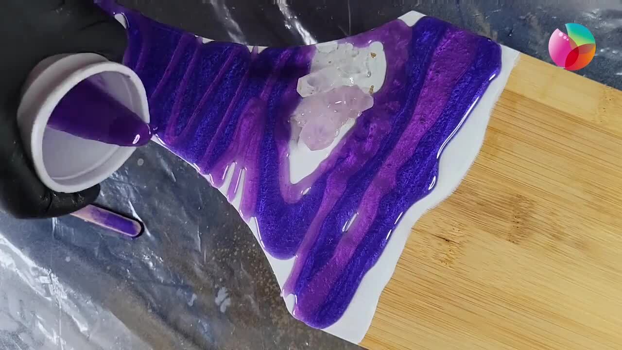 Acrylic Pour Painting: Clear Coating A Painting With Resin 