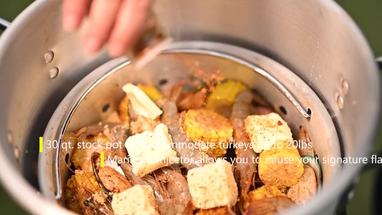 52 Quart Outdoor Turkey Fryer KIT Deep Steamer Food Boiler Pot