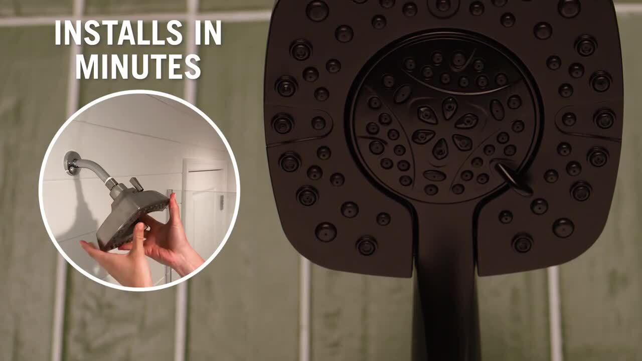 Two-in-One 4-Spray 6 in. Dual Wall Mount Fixed and Handheld Shower Head in Champagne Bronze