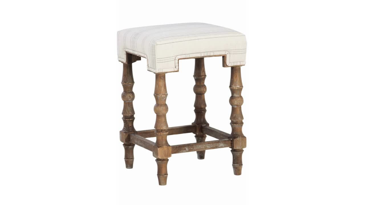 Linon Home Decor Rosa Rustic Brown Backless Counter Stool with