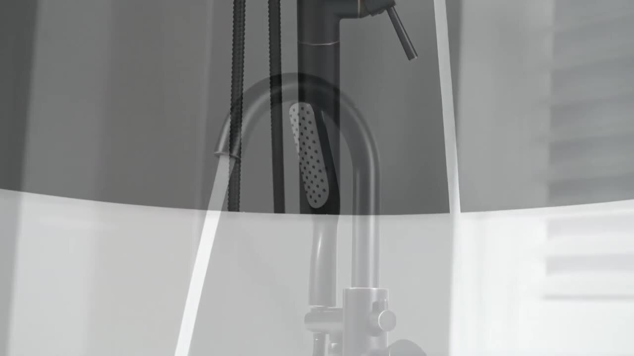 Mammoth Single-Handle Freestanding Tub Faucet with Hand Shower in Chrome