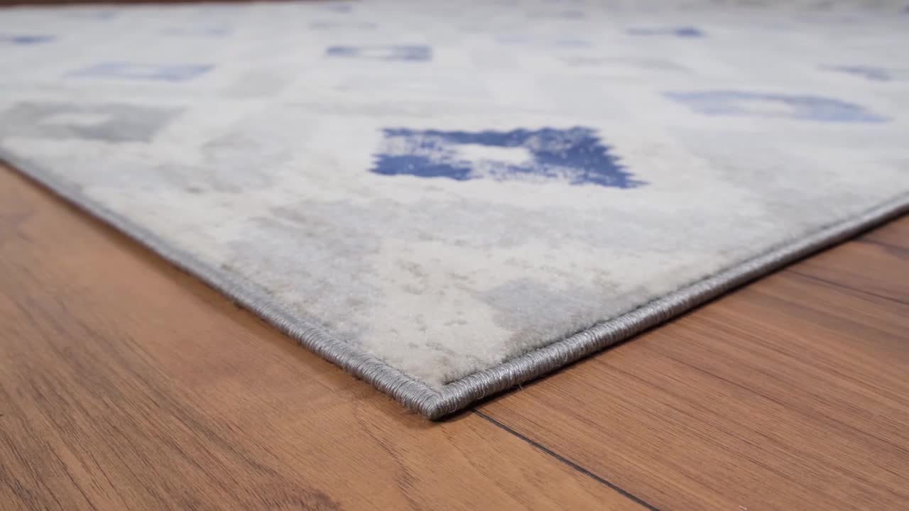 Home Dynamix Melrose Maritza Ivory/Blue 5 ft. x 8 ft. Geometric
