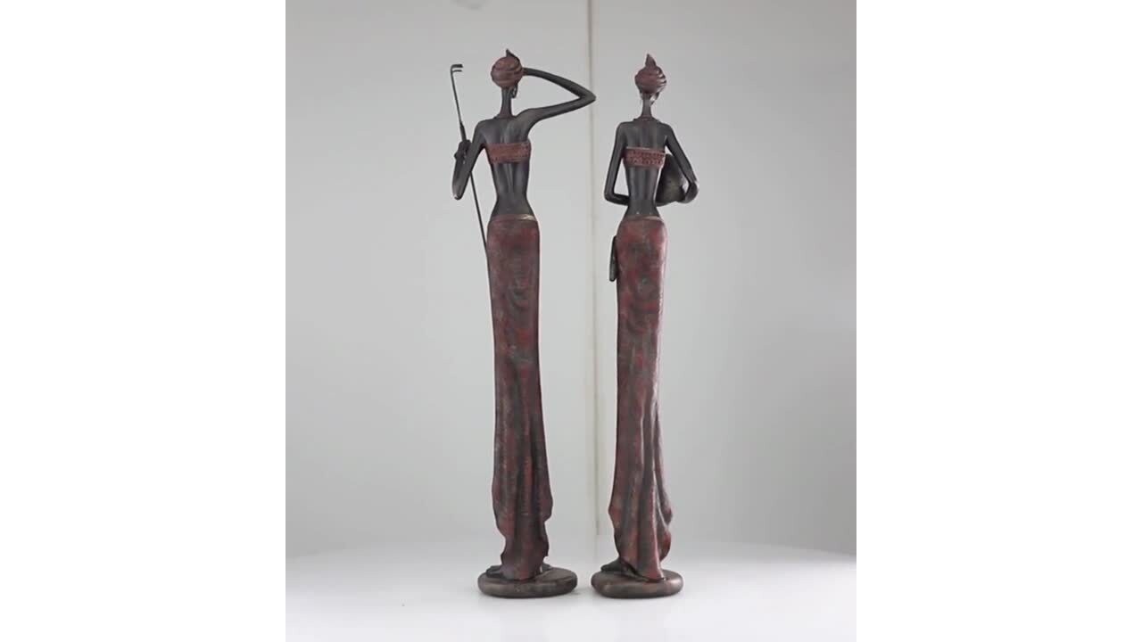 Vintage brass female figure - MAAT AFRICAN ART