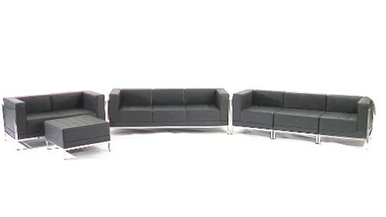 Carnegy Avenue 3-Piece LeatherSoft Gray Waiting Room Lounge Set