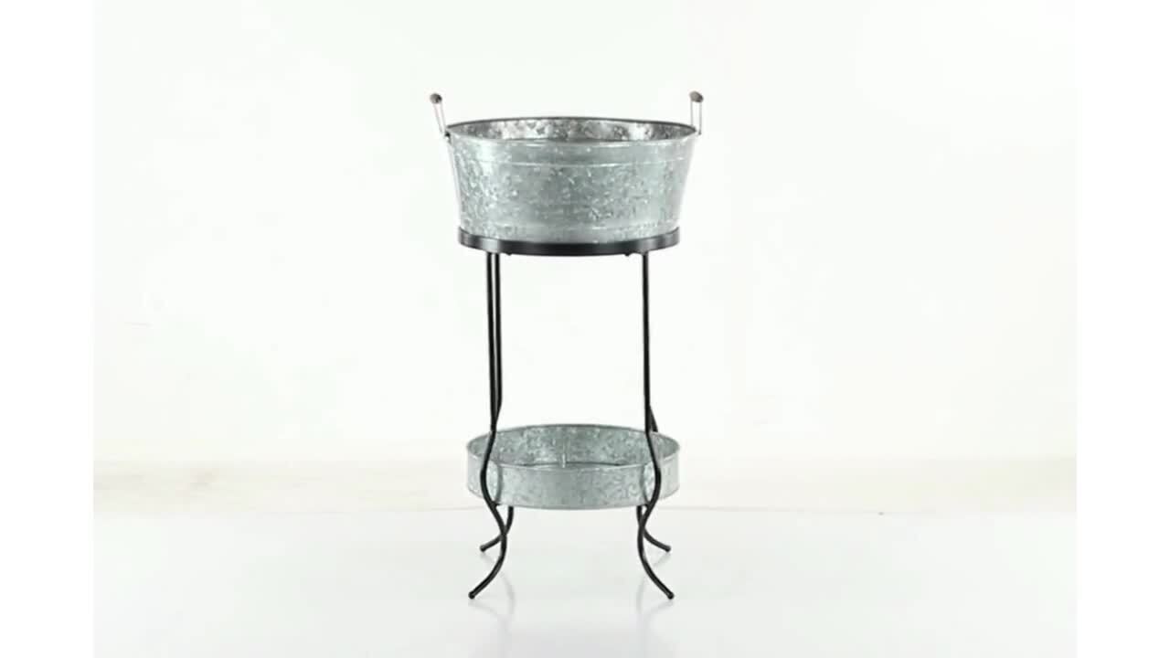 Oval Shapped Wide Bucket with both side holding Handle and Premium Silver  Coloured Finish ice bucket