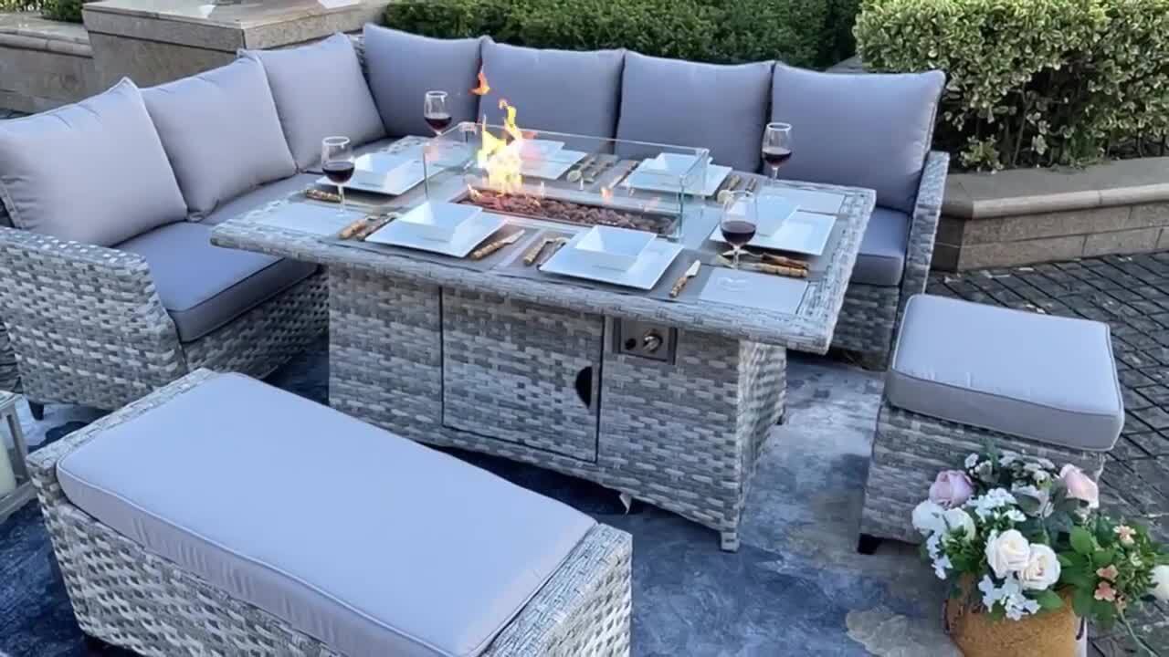 hartman fire pit table and chairs