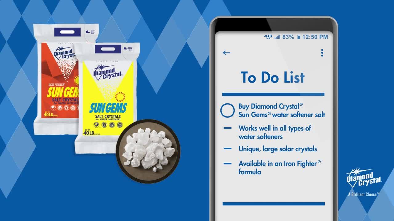 Diamond Crystal Sun Gems 40 lbs. Water Softener Salt 100012437 - The Home  Depot