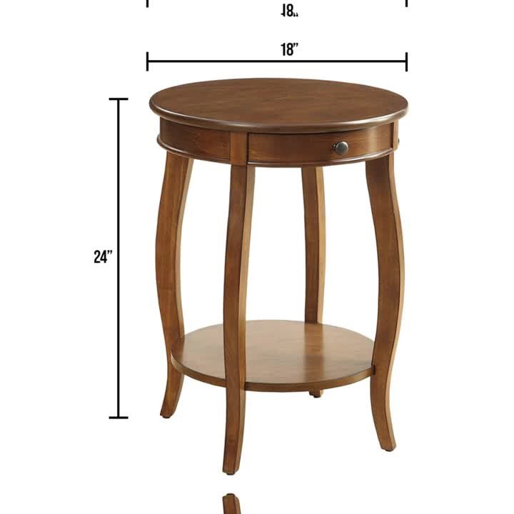 Acme Furniture Alysa 18 in. Walnut Round Wood End Table with