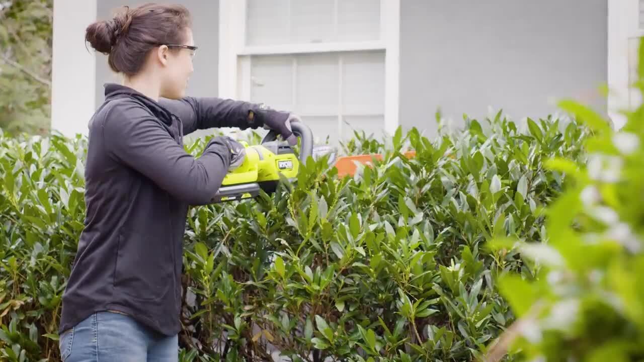 Battery hedge trimmer online ryobi