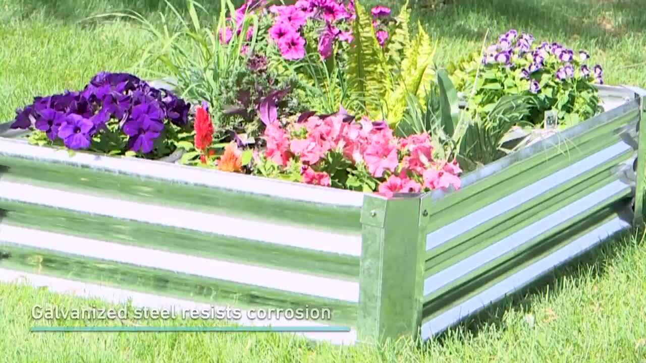 40 in. Hexagon Galvanized Steel Raised Garden Bed