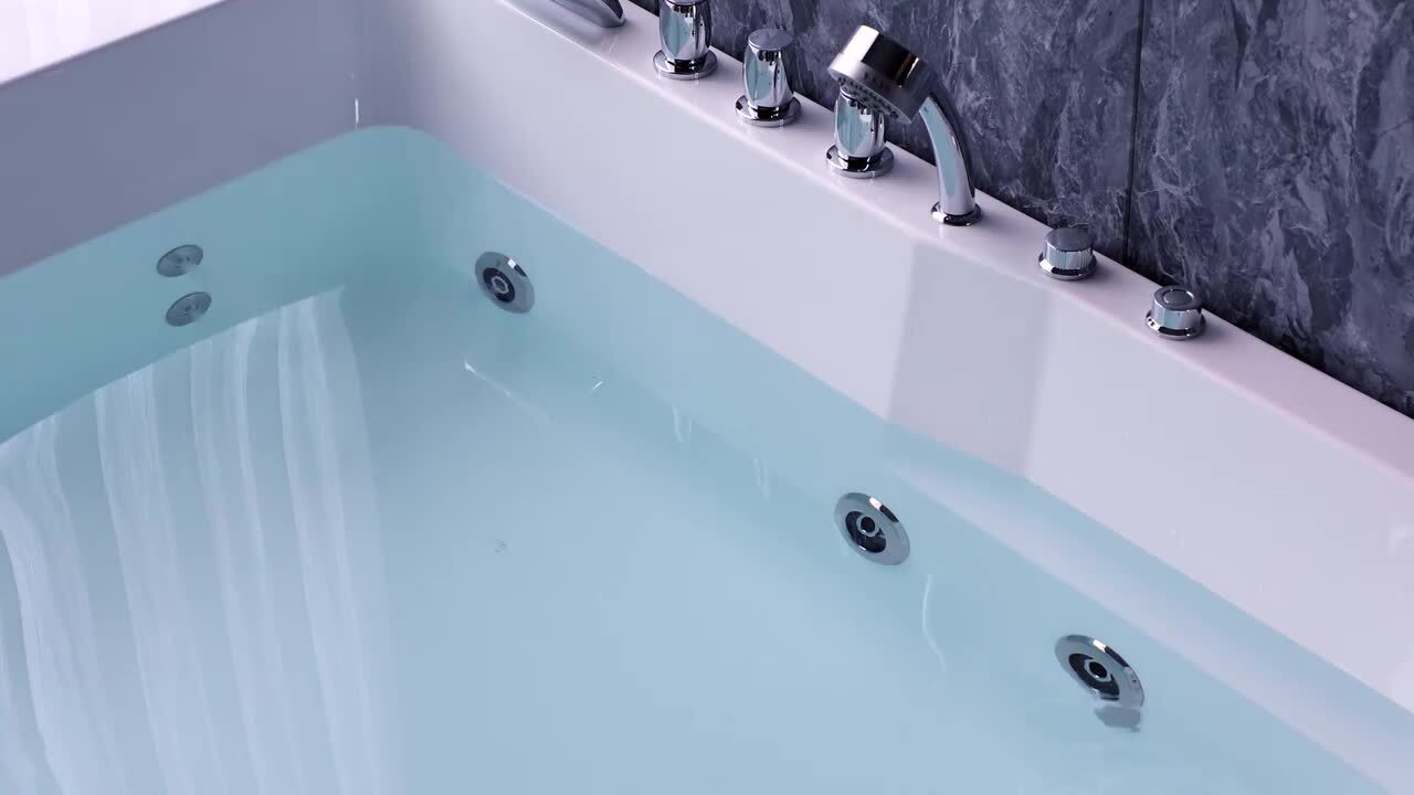 bathtub with spray jets