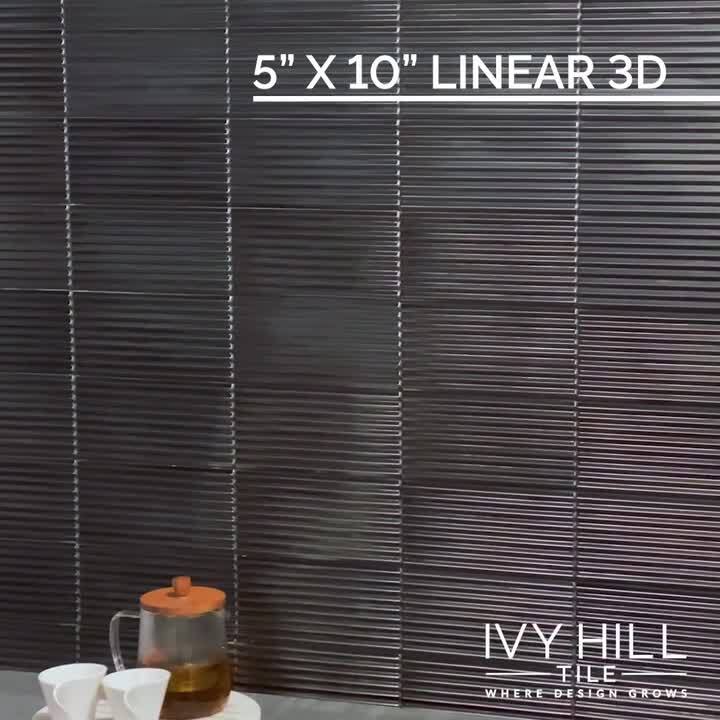 Ardor Linear Black 4.7 in. x 9.7 in. Metallic Porcelain Wall Tile (6.32 sq.  ft./Case)