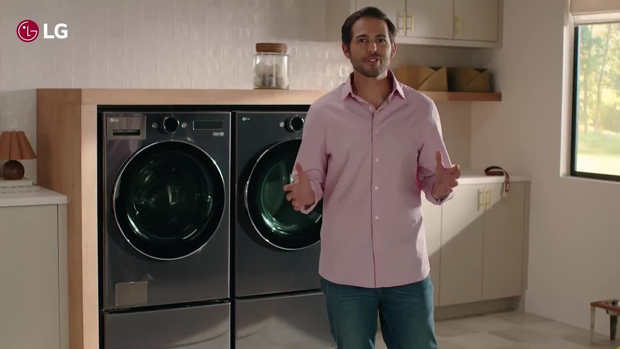 LG 27 in. W 1 cu. ft. Pedestal Front Load Washer Slim DD Motor in