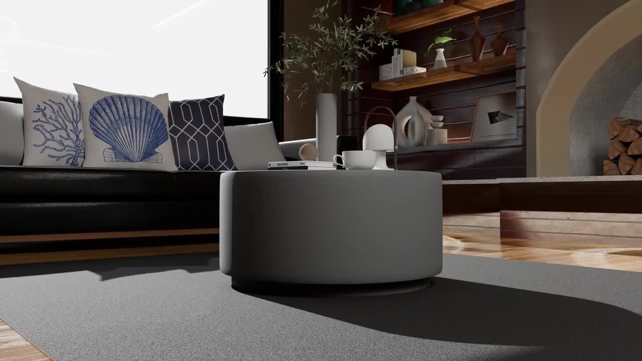 Leisuremod Minimalist Side Table with Assembled 36 in. Round Leisuremod Minimalist Side Table with Assembled 36 in. Round