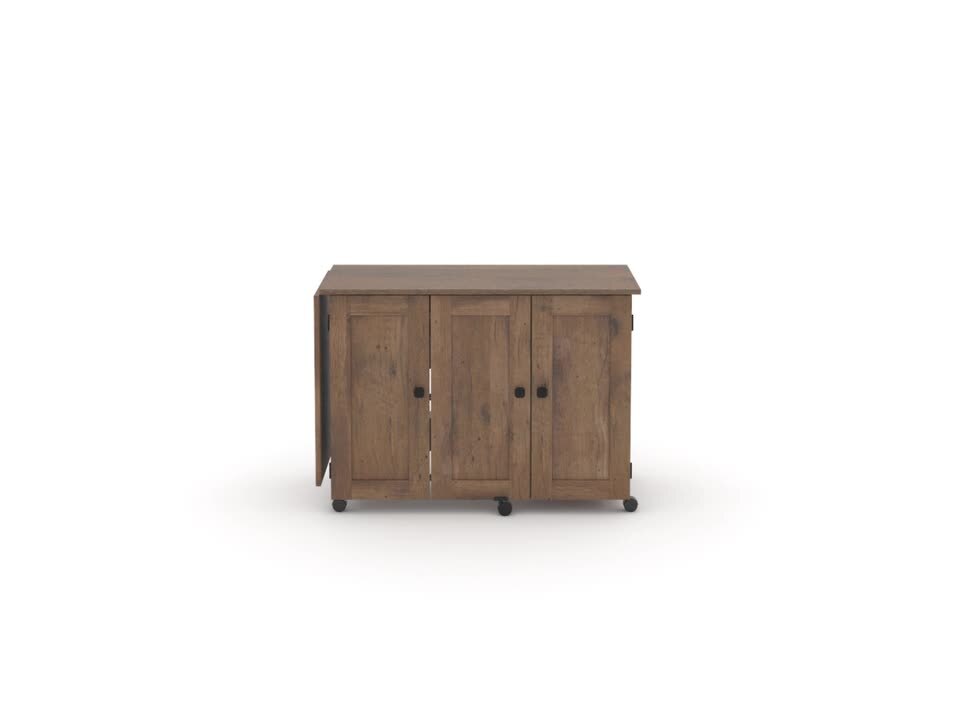 SAUDER 60 in. Wide Sewing Craft Cart in Vintage Oak 426138