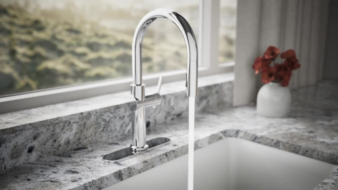 KOHLER Crue Single-Handle Pull-Down Sprayer Kitchen Faucet in