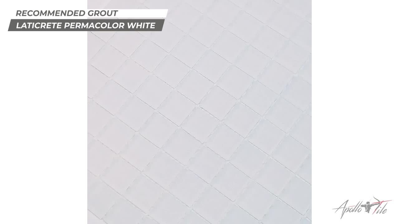 Apollo Tile Ice White 11.8 in. x 11.8 in. 1 in. x 1 in