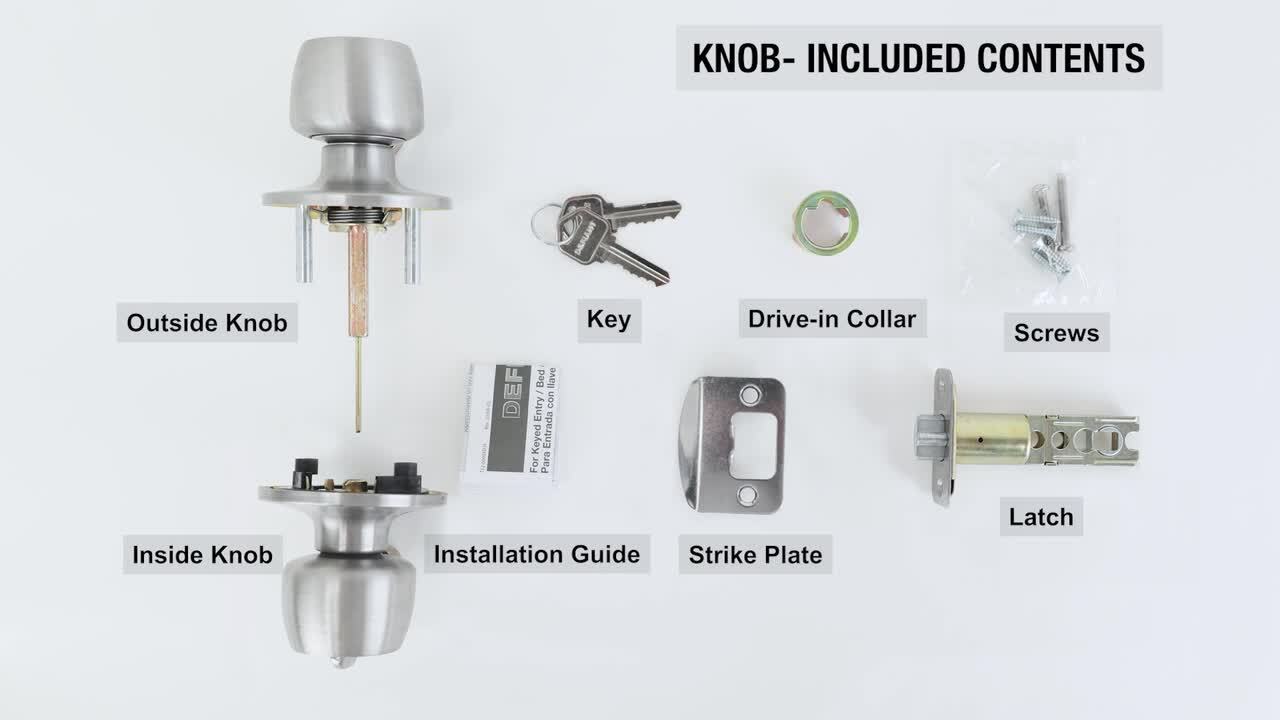 Single Cylinder Stainless Steel Finish Combo Set and Premium Entry Knob Set Single Cylinder Stainless Steel Finish Combo Set and Premium Entry Knob Set