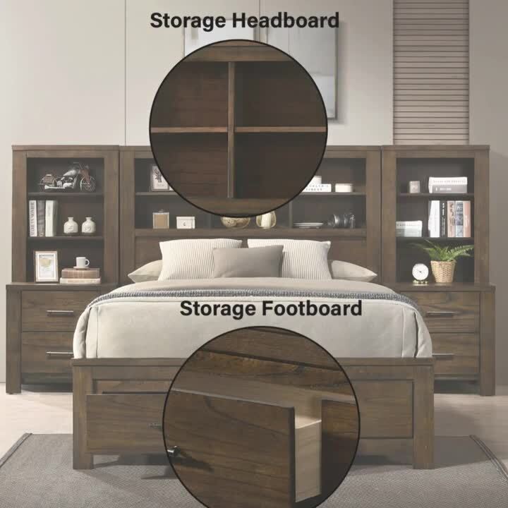 Acme Furniture Merrilee II Brown Wood Frame Queen Panel Bed