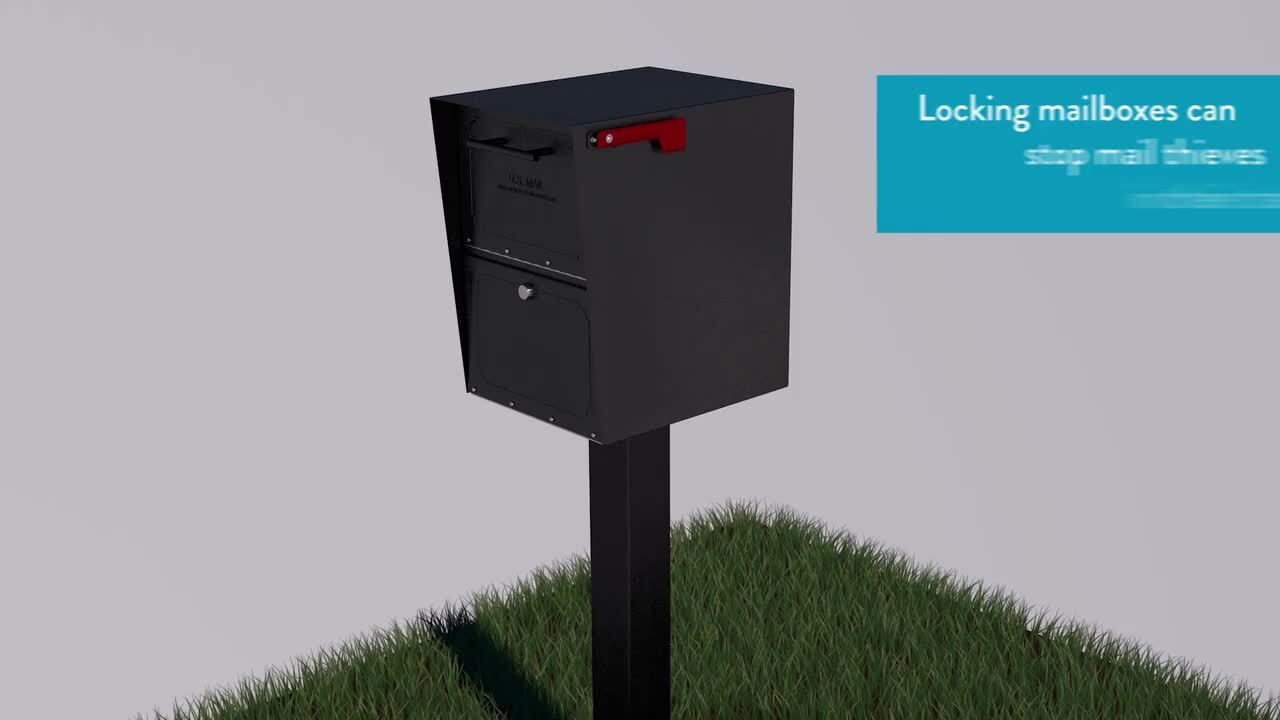 Oasis 360 Locking Parcel Mailbox with 2-Access Doors Black